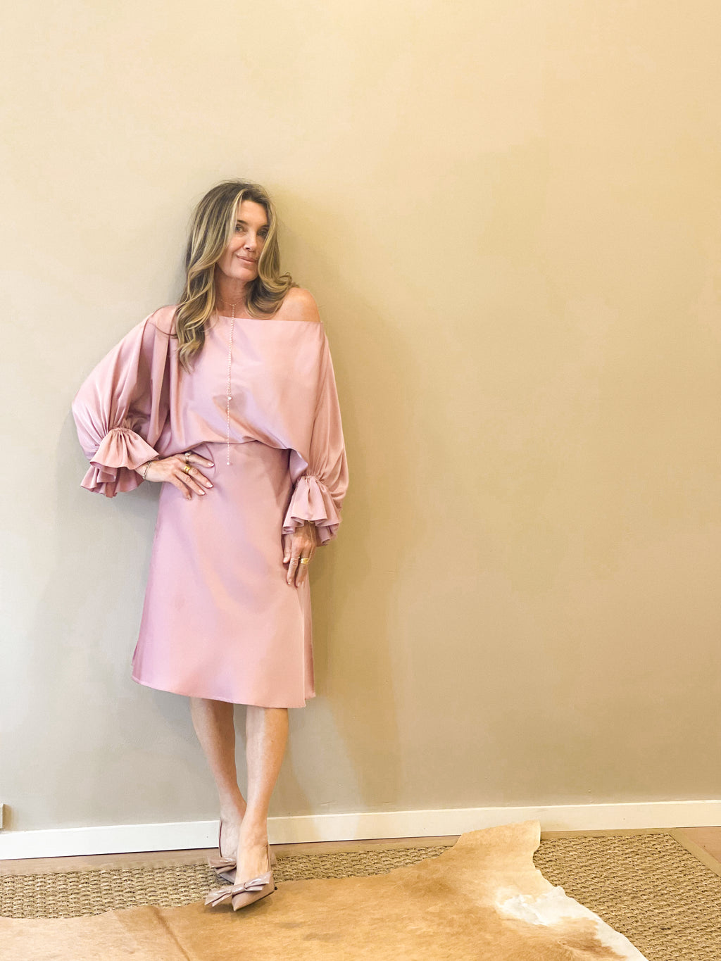 Luxury Silk Midi Ora Dress